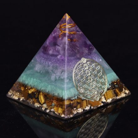 Gold Wire Orgone Pyramid Stone For Meditation Reiki Balancing