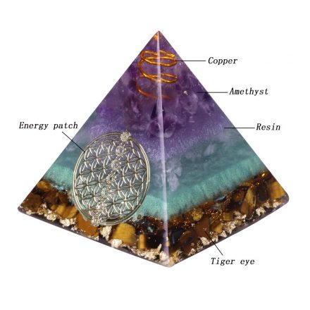 Gold Wire Orgone Pyramid Stone For Meditation Reiki Balancing