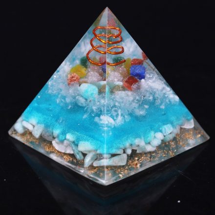 7 Chakra Crystal Orgone Pyramid Meditation Stone