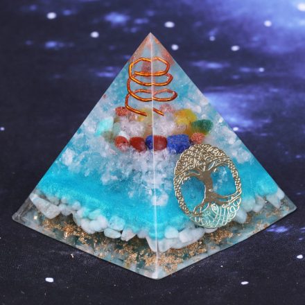 7 Chakra Crystal Orgone Pyramid Meditation Stone