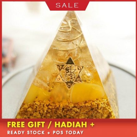 Lucky Citrine Orgonite Pyramid