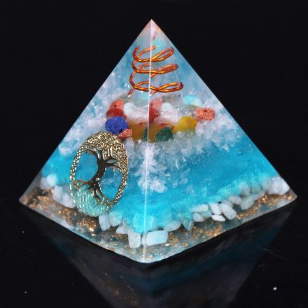 7 Chakra Crystal Orgone Pyramid Meditation Stone