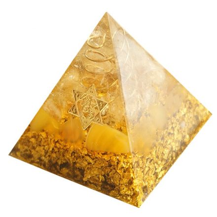 Lucky Citrine Orgonite Pyramid
