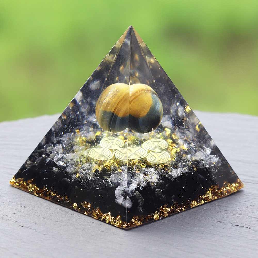 Tiger Eye Orgon Energy Crystals Orgonite Pyramid